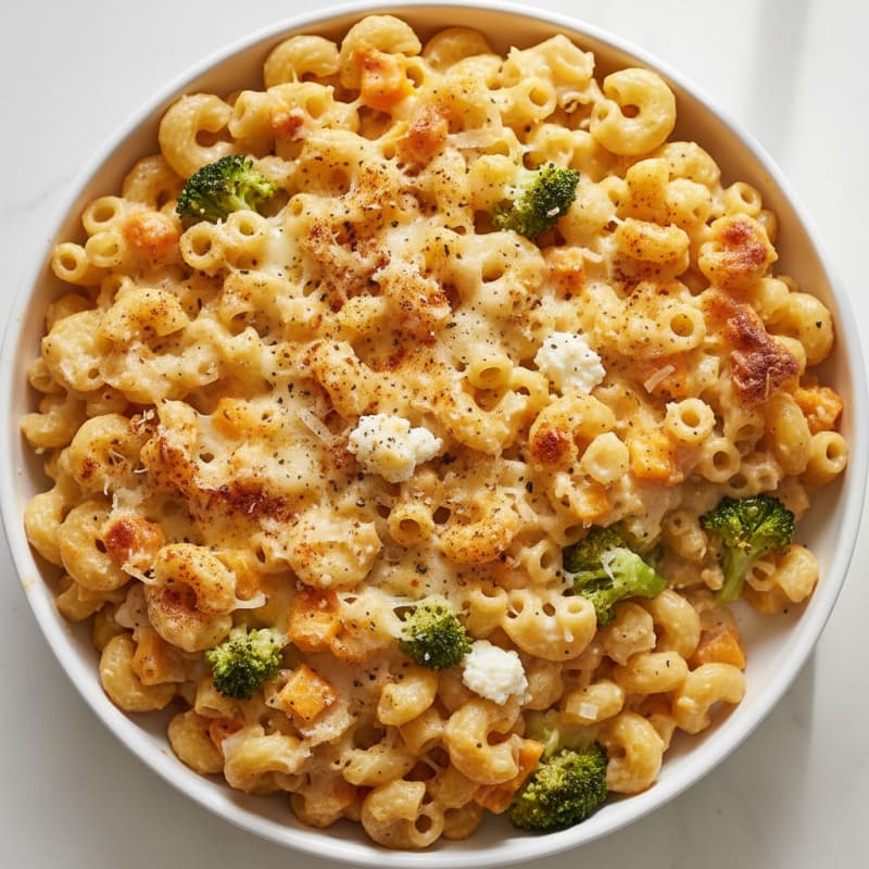 Baked Macaroni with Three Cheeses