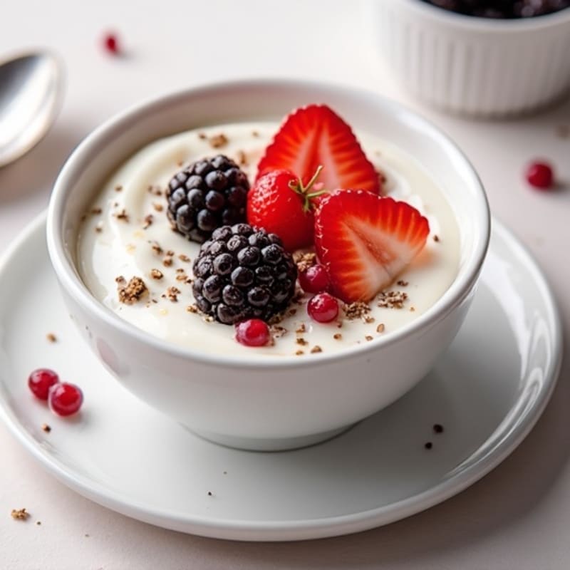 Greek Yogurt Protein Mousse with Mixed Berries