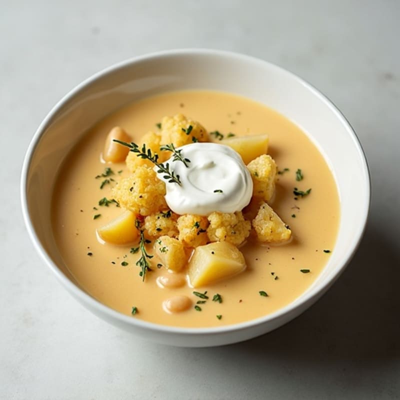 Creamy Roasted Garlic Cauliflower Potato Soup