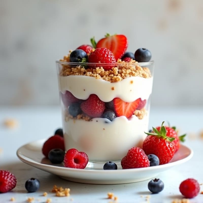 Vanilla Greek Yogurt Protein Parfait with Berries