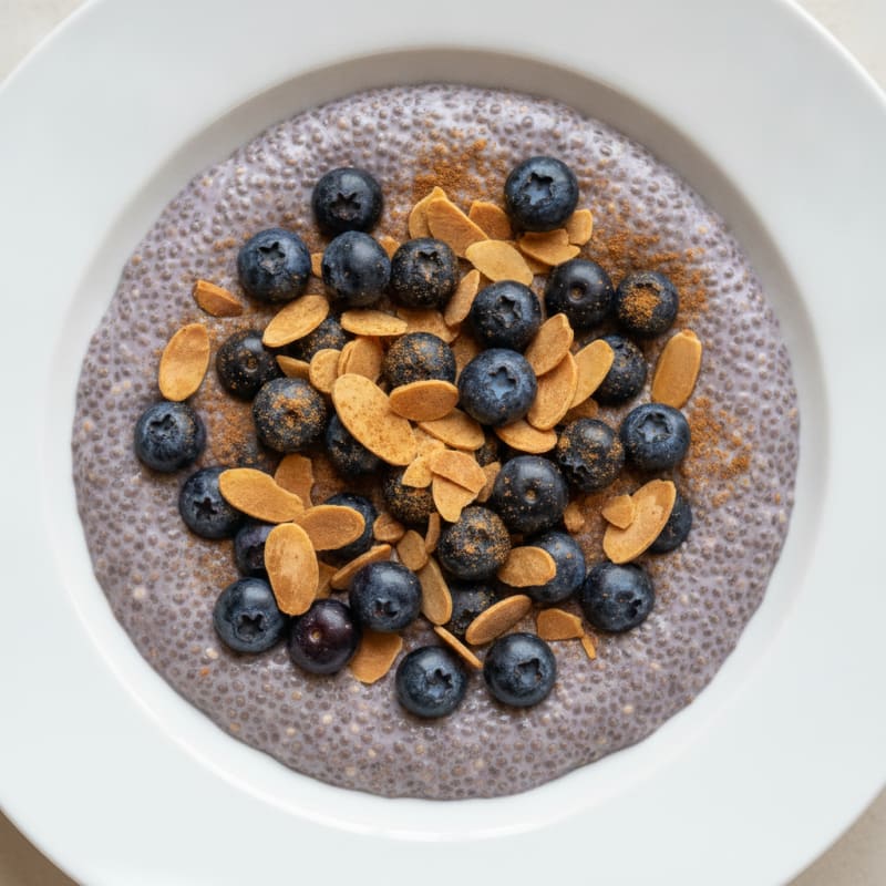 Berry Chia Pudding with Toasted Almonds