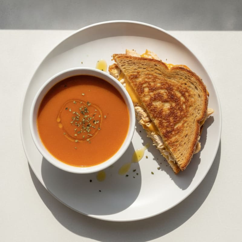Classic Tomato Soup with Grilled Cheese