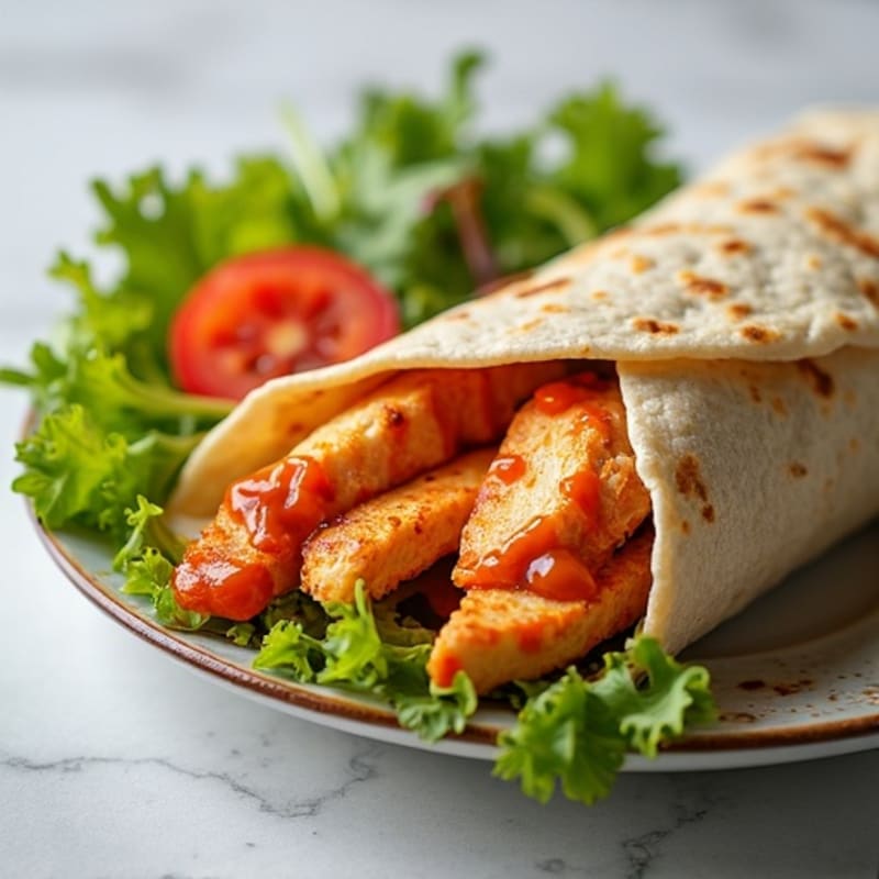 Buffalo Chicken Wrap with Creamy Ranch and Crisp Greens