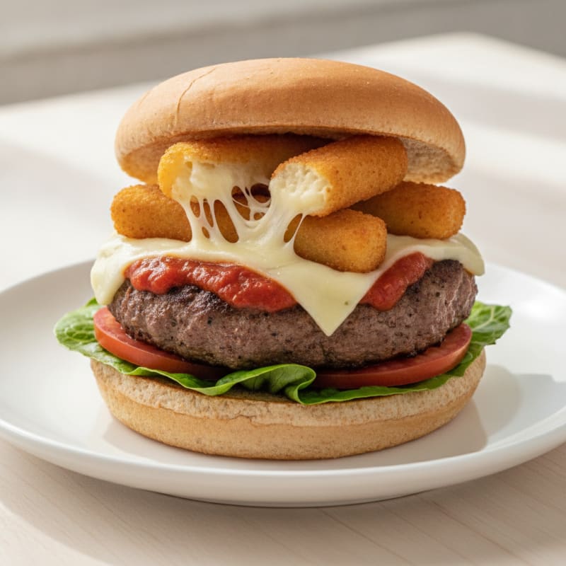 Mozzarella Stick Beef Burger