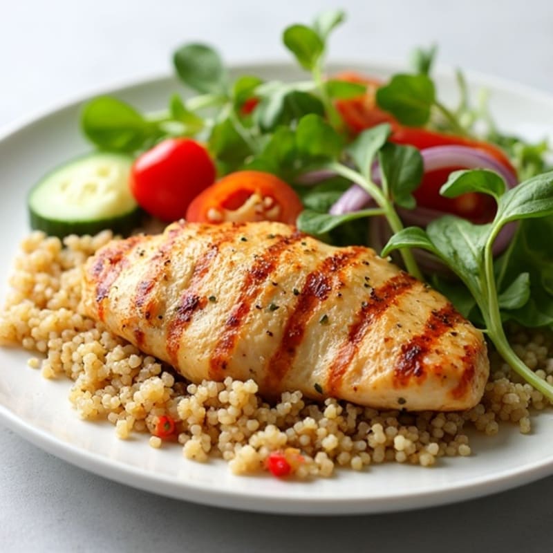 Grilled Chicken Breast with Crunchy Quinoa Salad