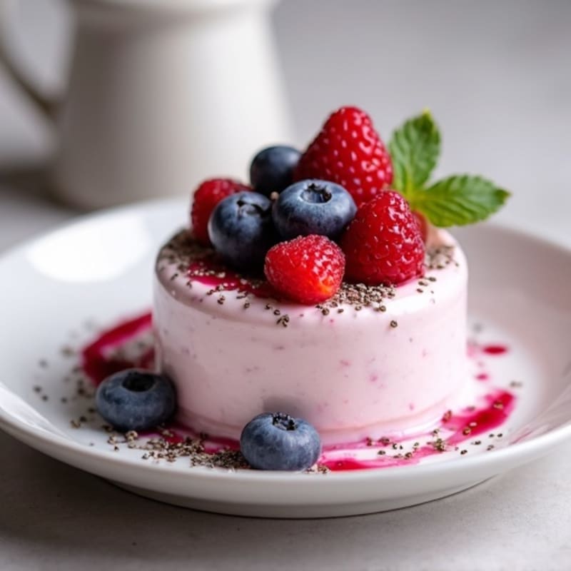 Greek Yogurt Protein Mousse with Mixed Berries
