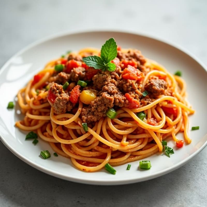 Hearty Whole Wheat Spaghetti with Lean Ground Beef and Veggie Marinara