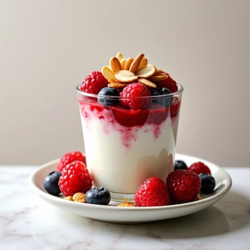 Greek Yogurt Protein Parfait with Berries and Almonds
