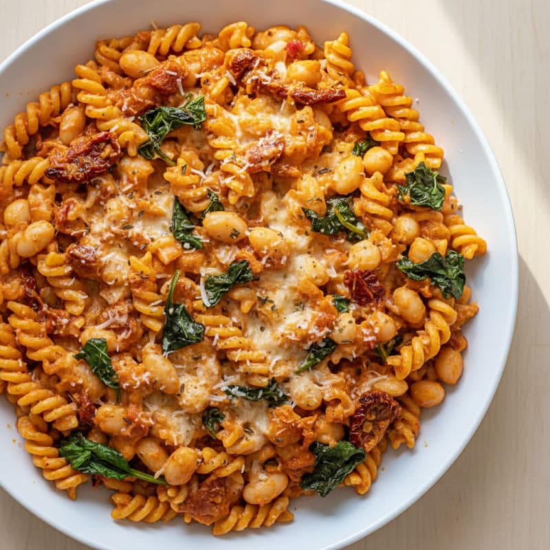 Creamy Tuscan Vegetarian Pasta Bake