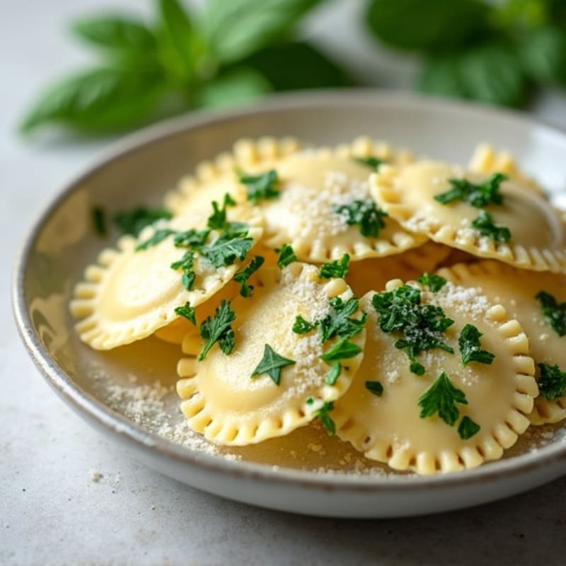 Creamy Spinach Ricotta Ravioli with Fresh Herbs