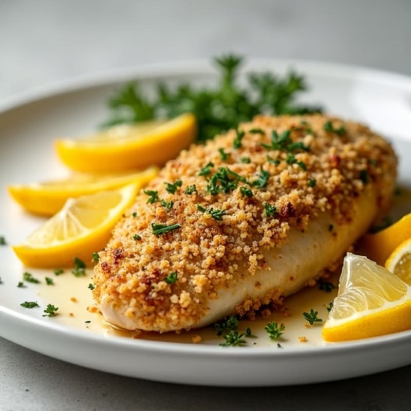 Herb-Crusted Lemon Garlic Chicken Breast