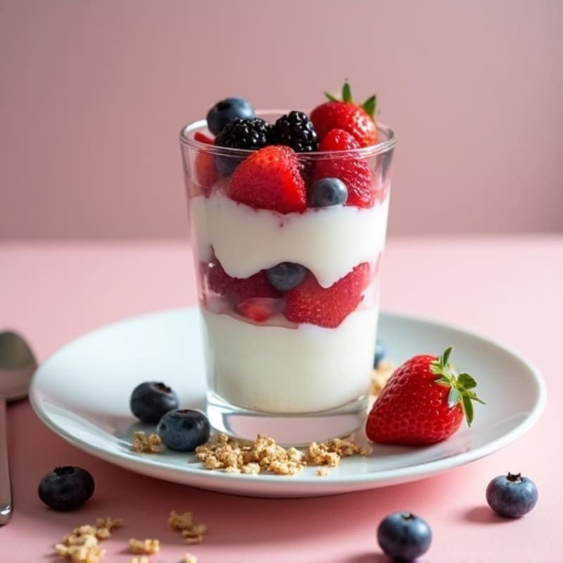 Greek Yogurt Protein Parfait with Mixed Berries