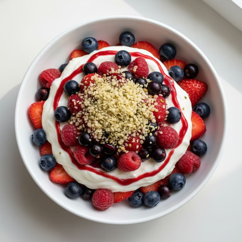 Greek Yogurt Protein Parfait with Mixed Berries