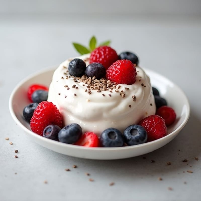 Silky Greek Yogurt Protein Mousse with Berries