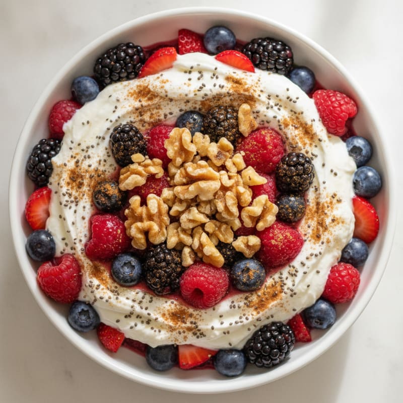 Creamy Greek Yogurt Protein Parfait with Mixed Berries