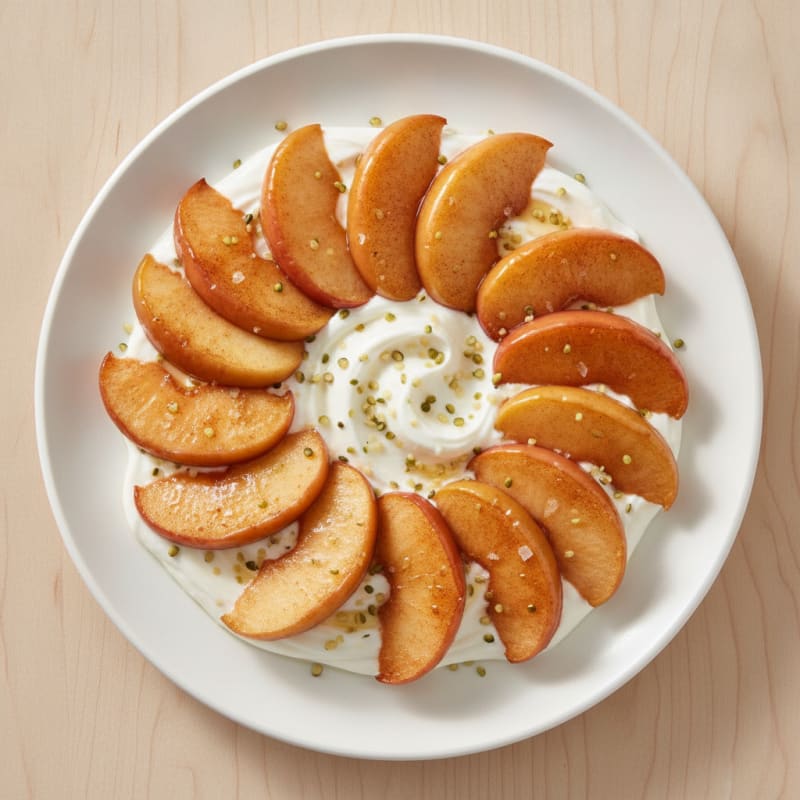 Baked Cinnamon Apple Slices with High-Protein Yogurt Whip