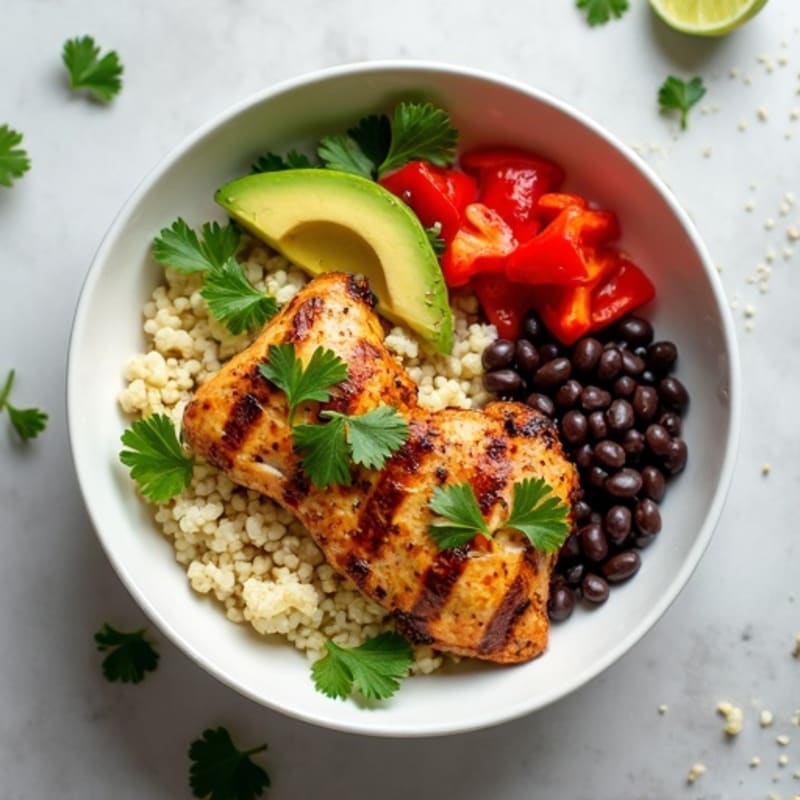 Cilantro-Lime Chicken Burrito Bowl with Cauliflower Rice