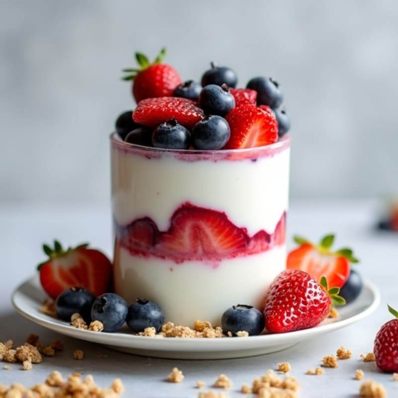 Protein-Packed Greek Yogurt Parfait with Fresh Berries and Crunchy Granola