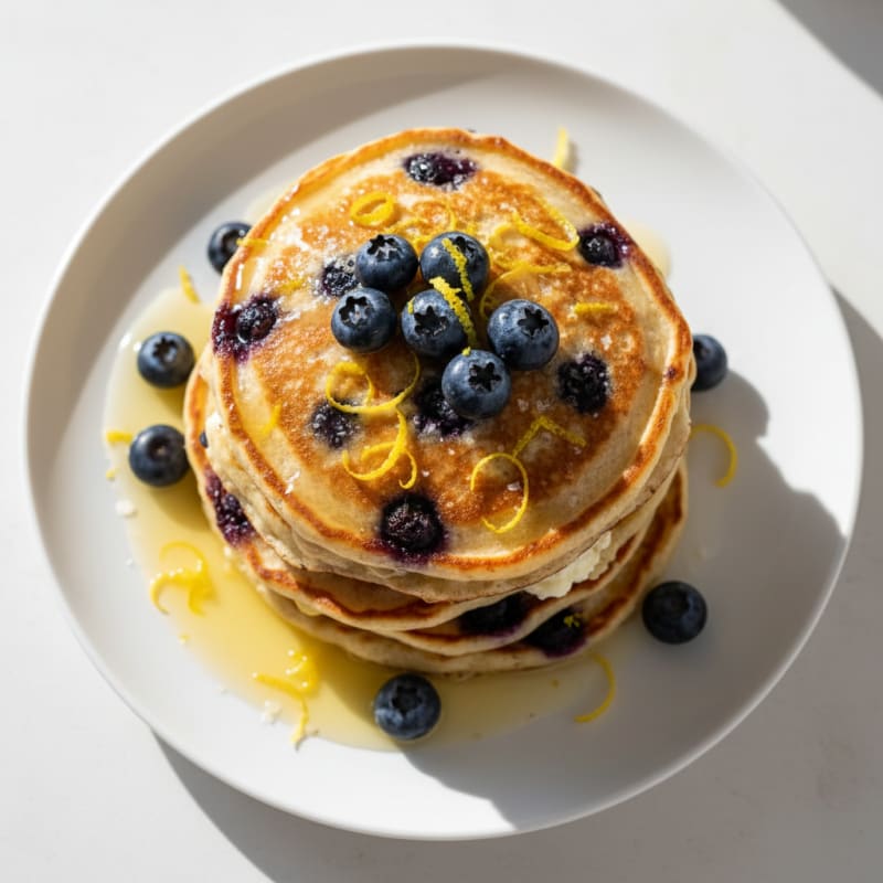 Blueberry Ricotta Pancakes with Lemon Zest