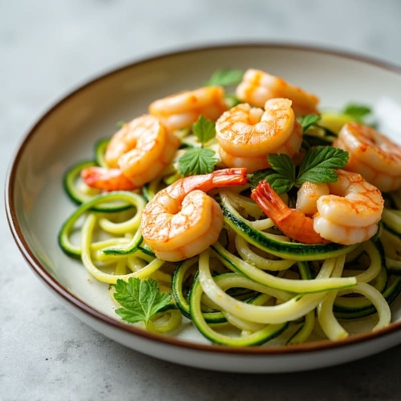 Garlic Butter Shrimp with Fresh Zucchini Noodles