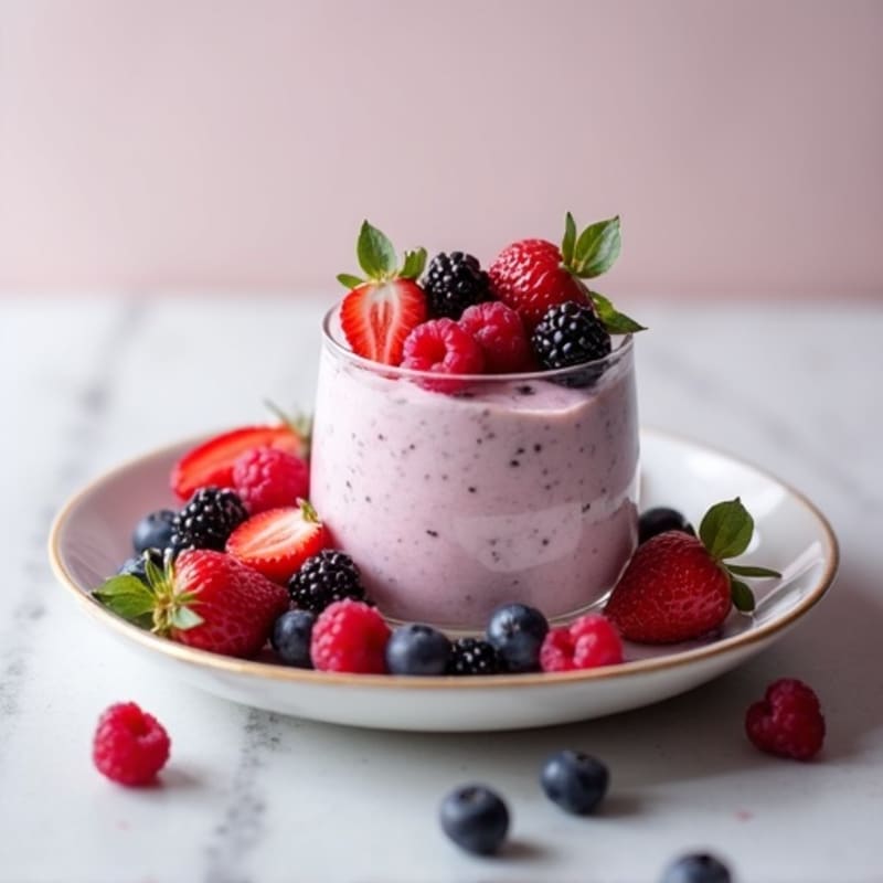 Silky Greek Yogurt Protein Mousse with Berries
