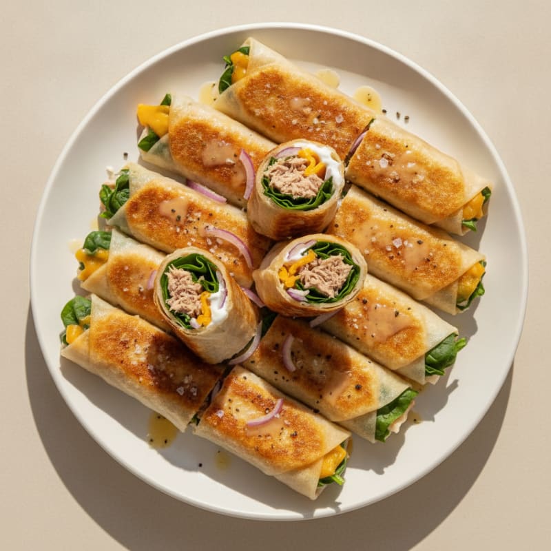 Tuna and Cheese Rice Paper Rolls