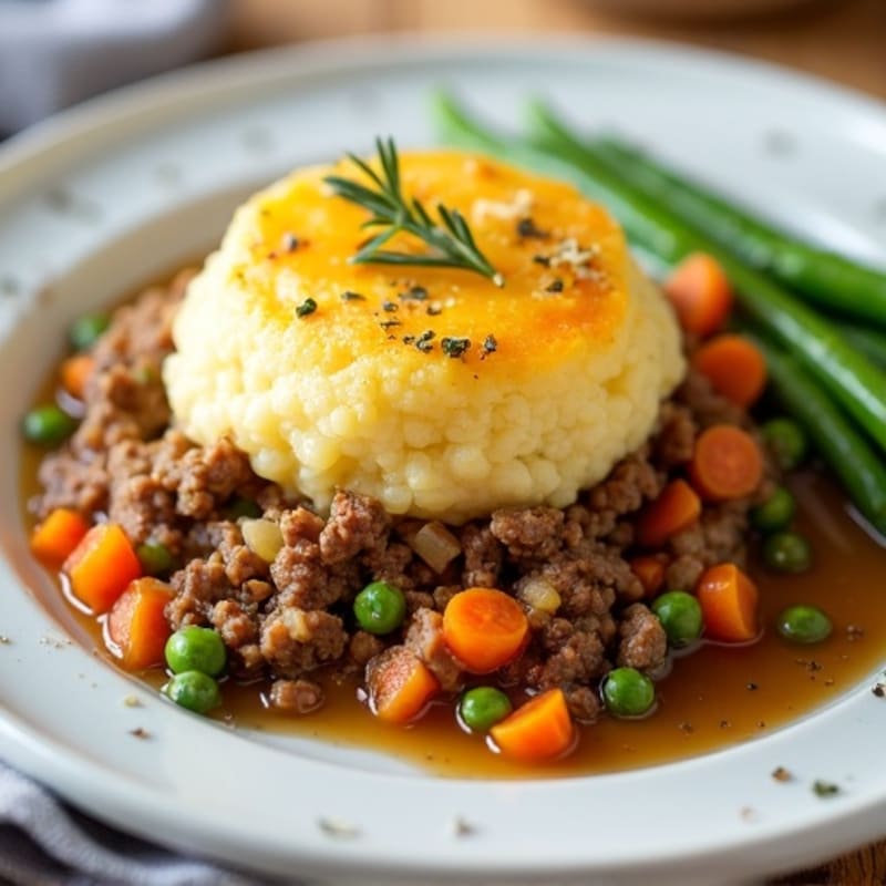 Lean Ground Beef Shepherd's Pie with Creamy Cauliflower-Potato Mash