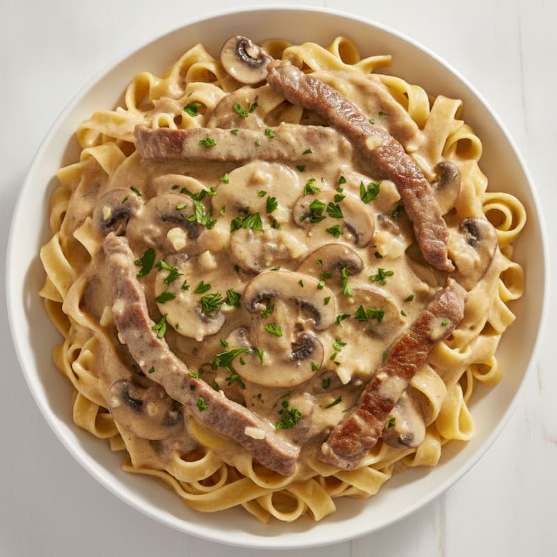 Classic Beef Stroganoff with Egg Noodles