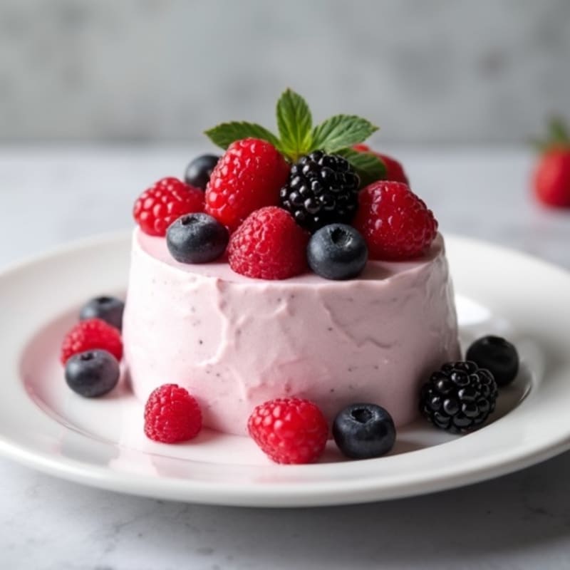 Silky Greek Yogurt Protein Mousse with Mixed Berries
