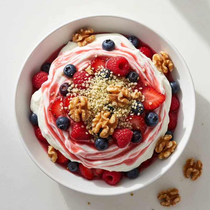 Silky Greek Yogurt Protein Parfait with Berries