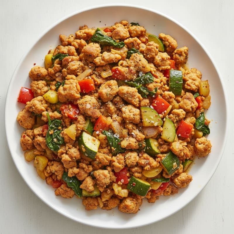 Ground Chicken and Vegetable Skillet