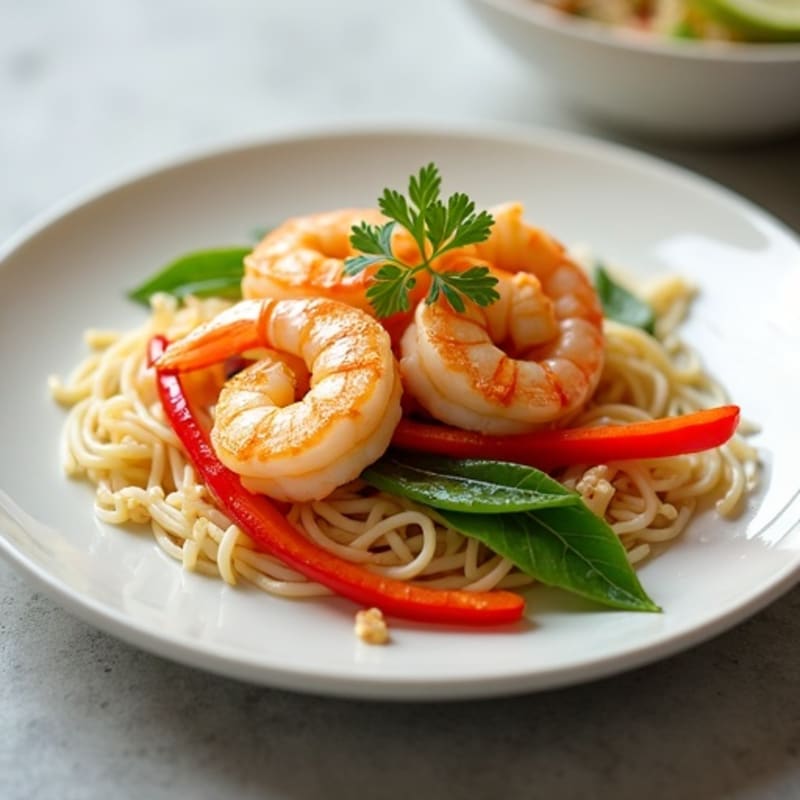 Citrus-Ginger Shrimp with Rice Noodles