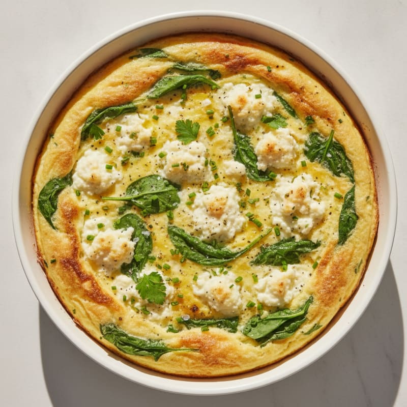 Baked Eggs with Herbed Cottage Cheese