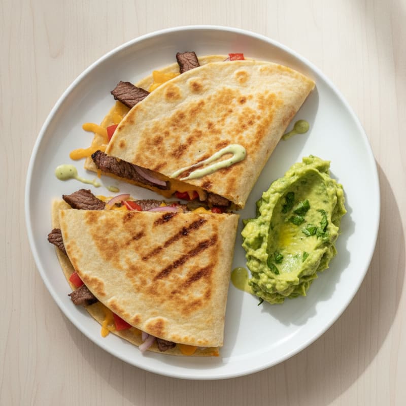 Carne Asada Quesadillas with Guacamole