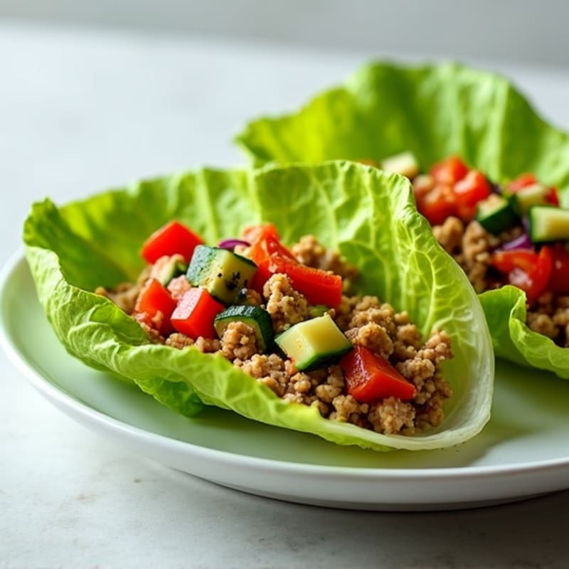 Ground Turkey and Veggie Lettuce Cups