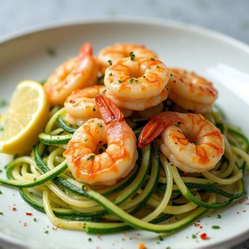 Garlic-Lemon Shrimp Zucchini Noodles