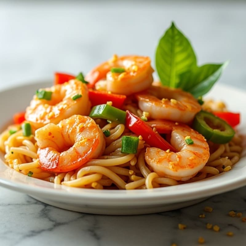 Shrimp Peanut Lime Noodle Stir-Fry