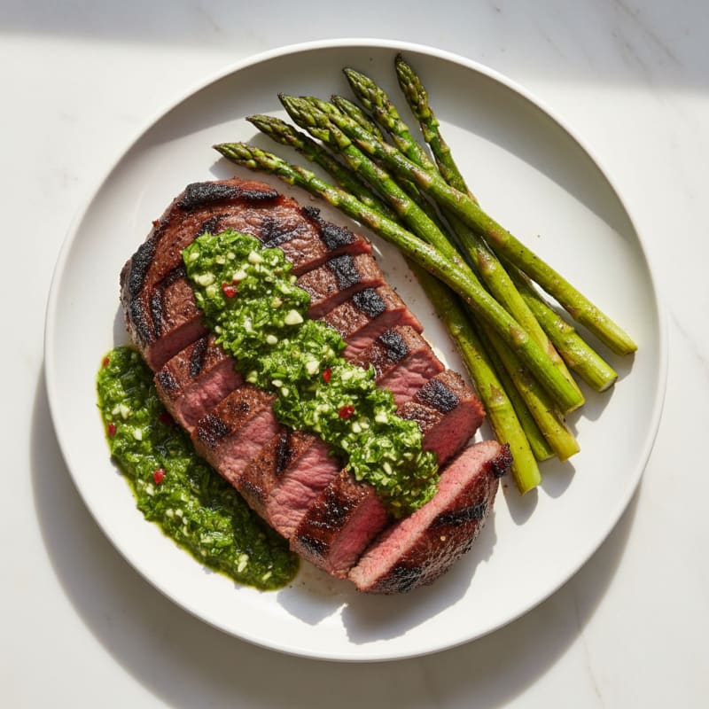 Smoky Grilled Sirloin with Zesty Chimichurri
