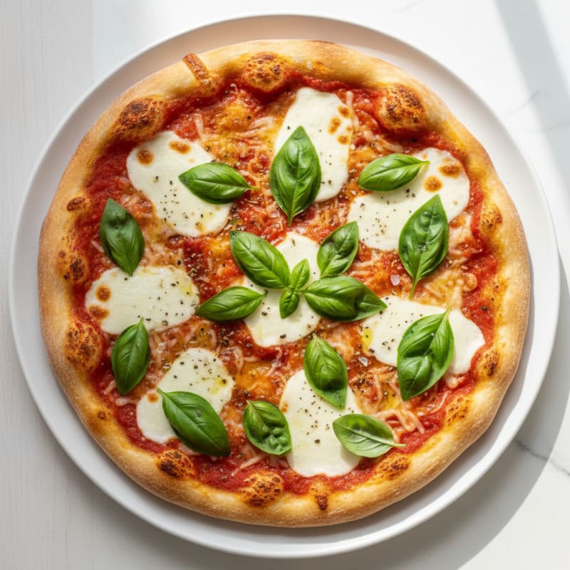 Golden Crispy Margherita Pizza