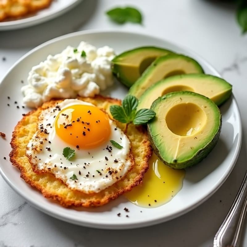 Protein-Rich Crispy Fried Eggs with Creamy Cottage Cheese and Avocado