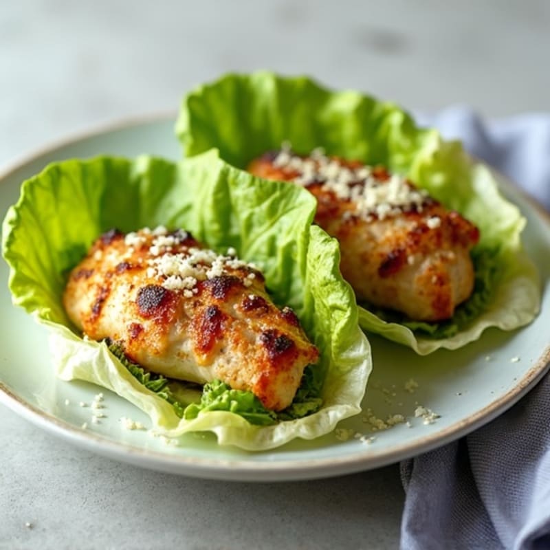 Crispy Grilled Chicken Caesar Lettuce Wraps