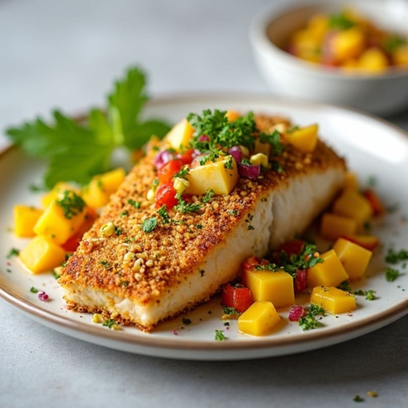 Crispy Pistachio-Crusted Mahi Mahi with Mango Salsa