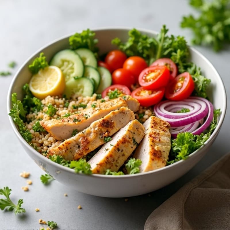 Herb-Spiced Chicken Shawarma Bowl with Garlic Tahini