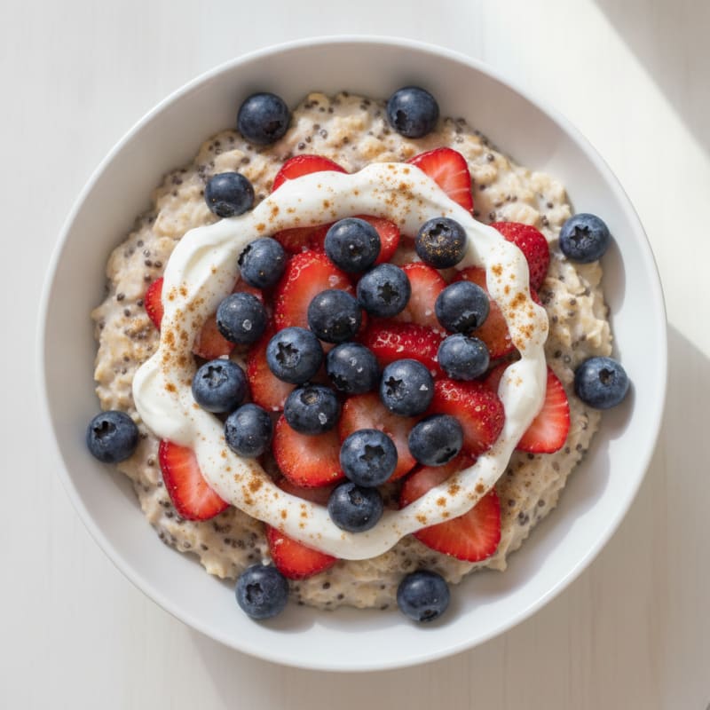 Berry Chia Protein Oatmeal Bowl