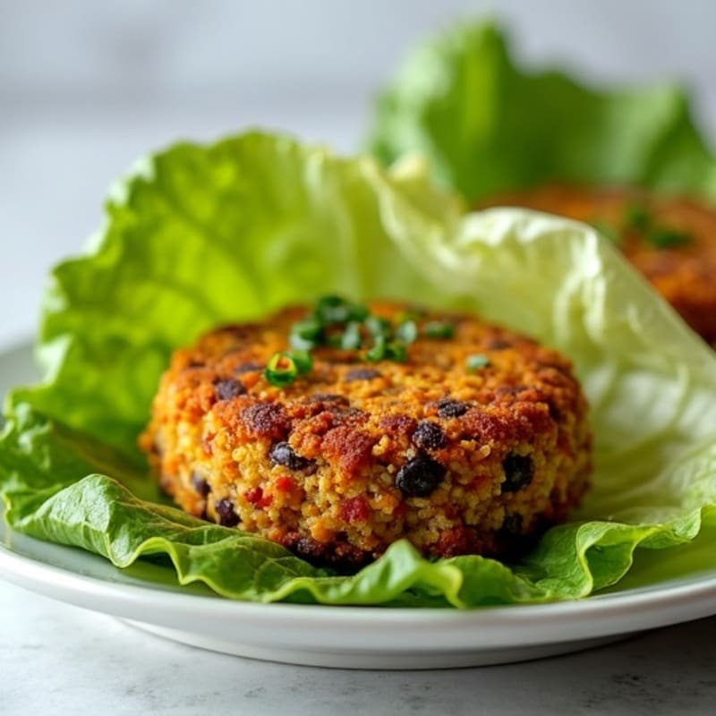 Crispy Black Bean Quinoa Burger Lettuce Wrap
