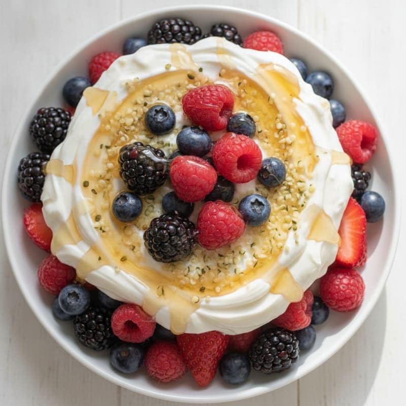 Greek Yogurt Protein Parfait with Mixed Berries