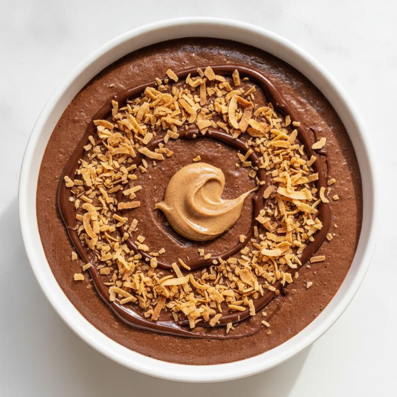 Silky Chocolate Protein Pudding with Toasted Coconut