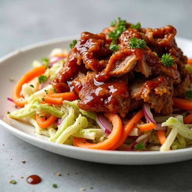 Tender Slow-Cooked BBQ Pulled Pork with Crunchy Cabbage Slaw
