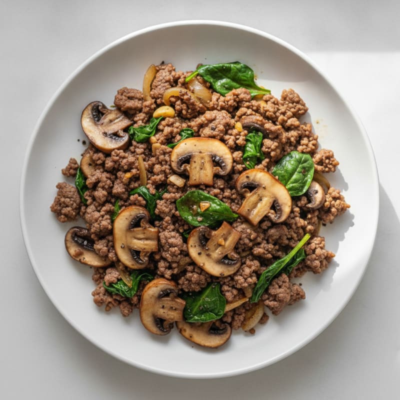 Savory Ground Beef and Mushroom Skillet
