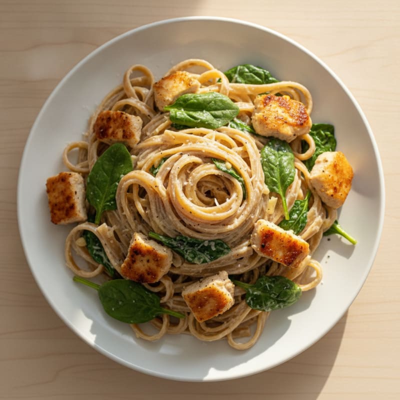 Fettuccine with Roasted Garlic Alfredo